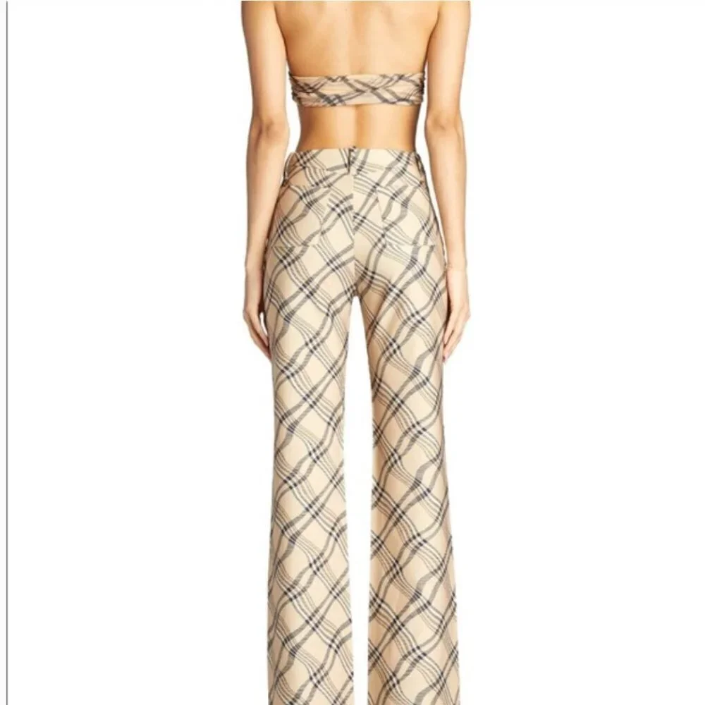 I AM GIA Carmel Tan Plaid Wide Leg Pants - Picture 4 of 7